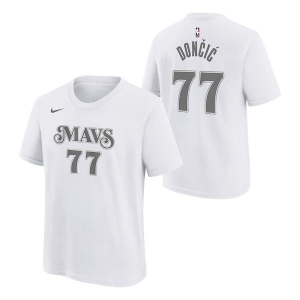 Kids' Dallas Mavericks 2024 City Edition Nike T-Shirt XLarge White