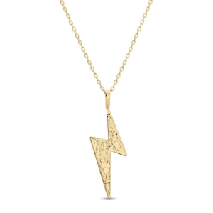 Splendid Iris Gilded Lightning Strike Pendant Necklace