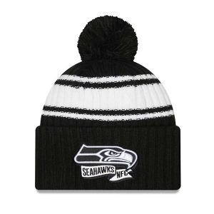 Kids' Seattle Seahawks New Era Sideline Sportknit Beanie One Size Black