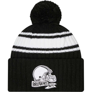 Kids' Cleveland Browns New Era Sideline Sportknit Beanie One Size Black