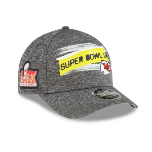 Kansas City Chiefs New Era Super Bowl LIX M-Crown A-Frame 9Forty Adjustable Hat One Size Dark Grey