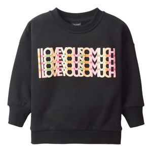 Little Bipsy V-Day Elevated Crewneck Sweatshirt Baby 18/24 mo. Black