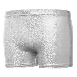 Girls' Motionwear Llc Motionwear Shine Low Rise Spandex Shorts AS Silver