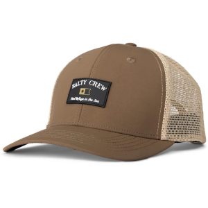 Men's Salty Crew Steadfast Retro Trucker Snapback Hat One Size Brown