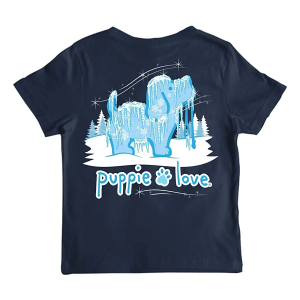 Kids' Puppie Love Icicles Pup T-Shirt Large Navy