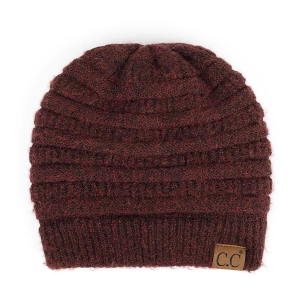 Women's C.C Recycled Yarn Classic Beanie One Size Heather Wine