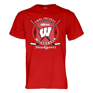 Wisconsin Badgers Blue 84 WoHockey 2024 WCHA Final Faceoff Champions T-Shirt Large Red