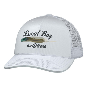 Men's Local Boy Outfitters Wood Duck Feather Trucker Snapback Hat One Size White