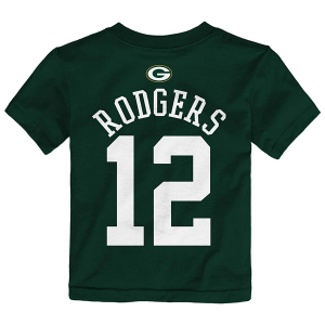 Kids' Green Bay Packers Nike Aaron Rodgers #12 Name & Number T-Shirt XLarge Hunter