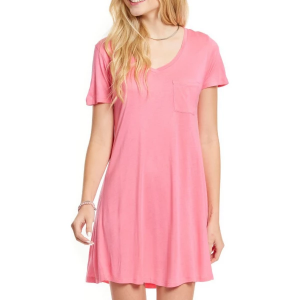 Women's Lagaci V-Neck Pocket Dress Swim Cover Up Small Pink
