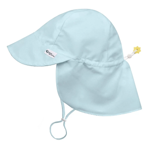 Green Sprouts Eco Flap Adjustable Hat Baby 0/6 mo. Light Aqua