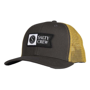 Boys' Salty Crew Pinnacle Snapback Hat One Size Charcoal/Gold