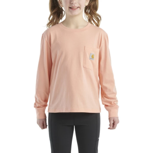 Girls' Carhartt Graphic Pocket Long Sleeve T-Shirt 5Y Peach Amber