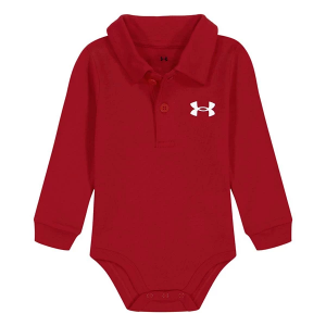 Boys' Under Armour Polo Long Sleeve Onesie 18 mo. Red