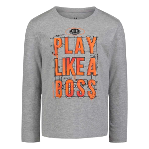 Boys' Under Armour Graphic Logo Long Sleeve T-Shirt 6 Grey Heather