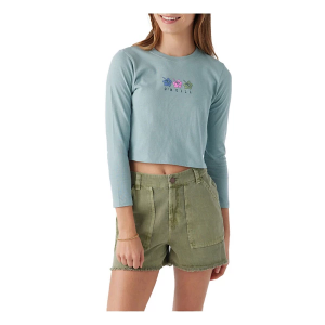 Girls' O'Neill Flower Trio Long Sleeve T-Shirt Large Silver Blue
