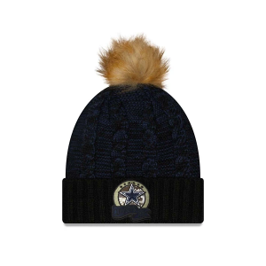 Women's Dallas Cowboys New Era 2022 Salute To Service Pom Beanie One Size Black