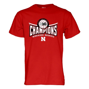 Nebraska Cornhuskers Blue 84 Volleyball Locker Room Champions T-Shirt Large Red
