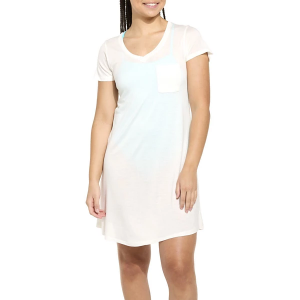 Women's Lagaci V-Neck Pocket Dress Swim Cover Up Small White