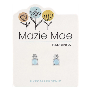 Mazie Mae Opal Double Stone Earrings Silver
