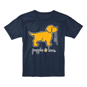 Kids' Puppie Love Golden Retriever T-Shirt Medium Navy