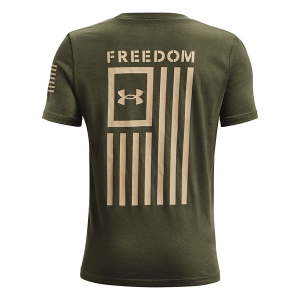 Boys' Under Armour New Freedom Flag T1 T-Shirt Medium Green