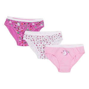 Girls' Nano Noruk Unicorn Hearts Bikini Underwear Underwear 3 Pack 10/12 Rosebloom