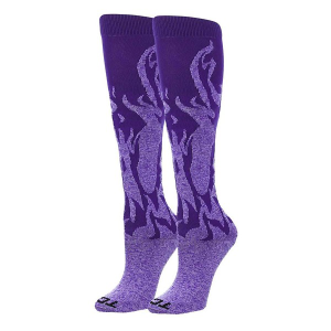 Men's TCK Krazisox Flames Knee Knee High Soccer Socks Medium Purple Singles