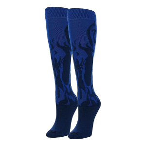 Men's TCK Krazisox Flames Knee Knee High Soccer Socks Medium Blue Singles