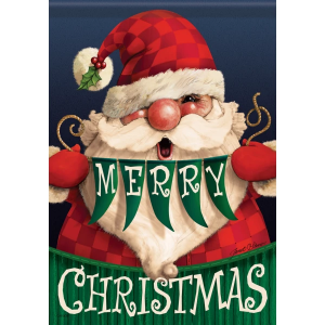Carson Home Accents Merry Santa Garden DuraSoft Flag