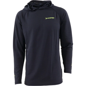 Men's Blackfish CoolCharge UPF Angler Sun Hoodie Long Sleeve T-Shirt Large Moonless Black