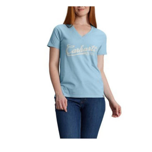 Women's Carhartt Graphic Logo T-Shirt Medium Fresh Water