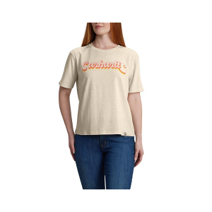 Women's Carhartt Tencel Fiber Series Script T-Shirt XLarge Oatmeal Milk