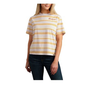 Women's Carhartt Striped Small Logo T-Shirt Medium Lavender