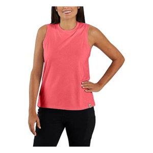 Women's Carhartt Relaxed Crew Neck Hiking Tank Top Large Pink Salomon