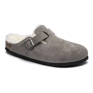 Adult BIRKENSTOCK Boston Shearling Casual Clogs Narrow 38 Stone Natural