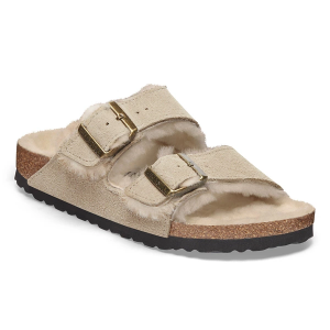 Women's BIRKENSTOCK Arizona Shearling Slide Sandals 37 Taupe