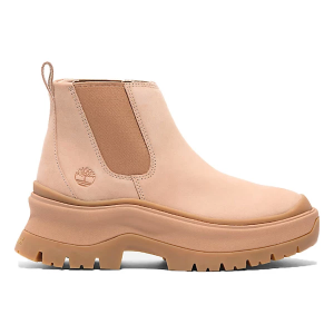Women's Timberland Roxie Lane Mid Chelsea Boots 7 Light Beige Nubuck