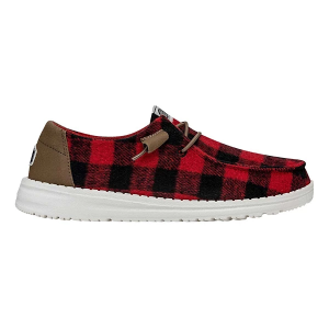 Women's HEYDUDE Wendy Buffalo Plaid Shoes Regular 7 Red/Black
