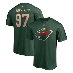 Minnesota Wild Fanatics #97 Kirill Kaprizov Name & Number T-Shirt Medium Green