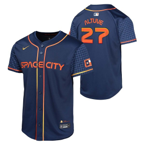 Kids' Houston Astros Jose Altuve #27 Nike City Connect Jersey Large Midnight Blue