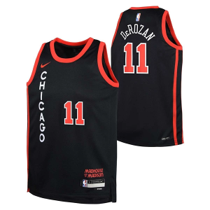 Kids' Chicago Bulls DeMar DeRozan #11 Nike 2023 City Edition Jersey Medium Black
