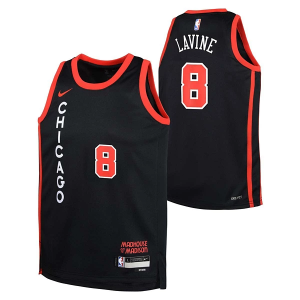 Kids' Chicago Bulls Zach LaVine #8 Nike 2023 City Edition Jersey Large Black