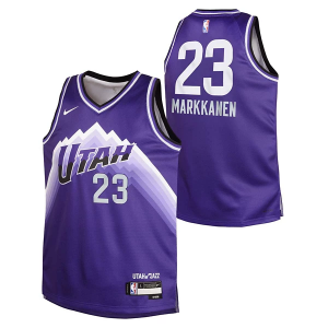 Kids' Utah Jazz Lauri Markkanen #23 Nike 2023 City Edition Jersey Large Purple