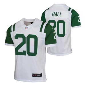 New York Jets Breece Hall #20 Nike Legacy White Game Kids' Jersey Large White