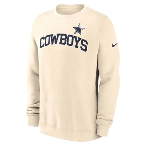 Dallas Cowboys Nike Club Crewneck Large Natural