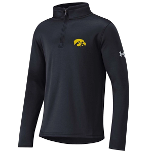 Iowa Hawkeyes Under Armour Kids 1/4 Zip XLarge Black