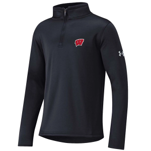 Wisconsin Badgers Under Armour Kids Hoodie Large Black
