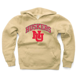 Nebraska Cornhuskers Wes and Willy Kids Hoodie XLarge Stone