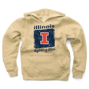Illinois Fighting Illini Wes and Willy Kids Hoodie Medium Stone